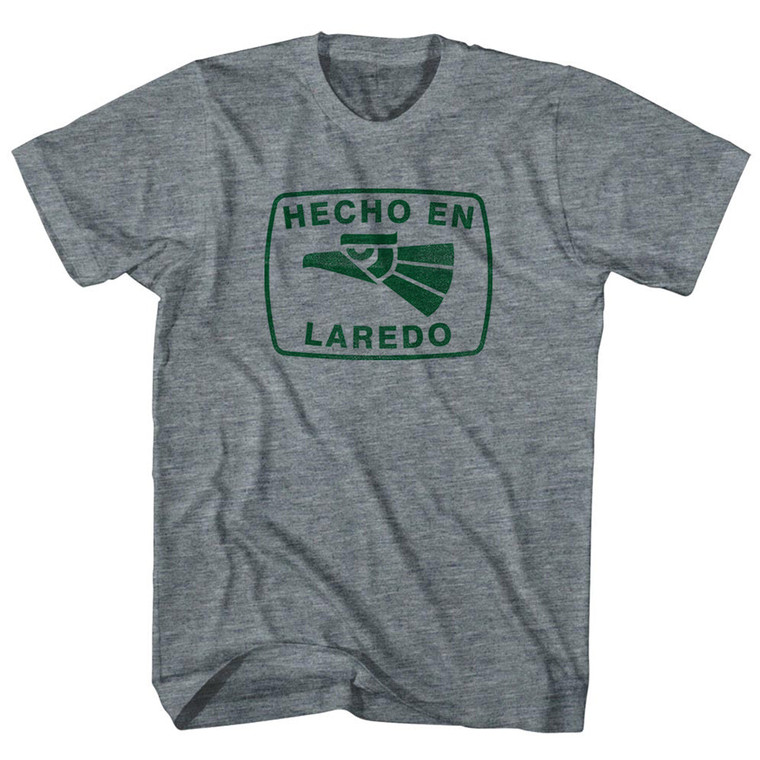 Hecho En Laredo Eagle Adult Tri-Blend T-shirt - Athletic Grey