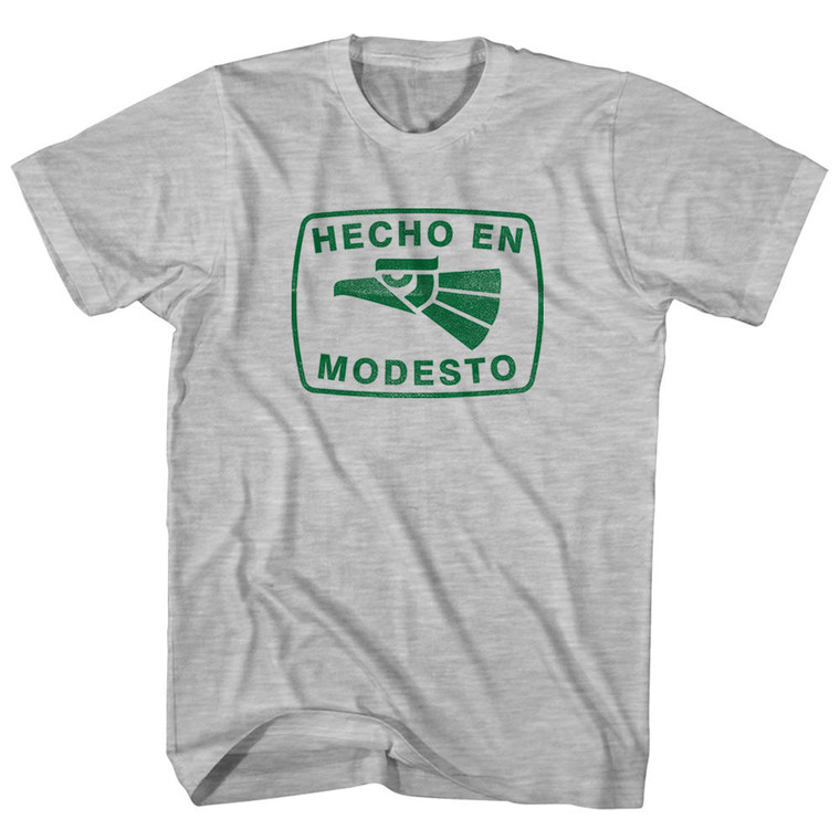Hecho En Modesto Eagle Womens Cotton Junior Cut T-Shirt - Grey Heather