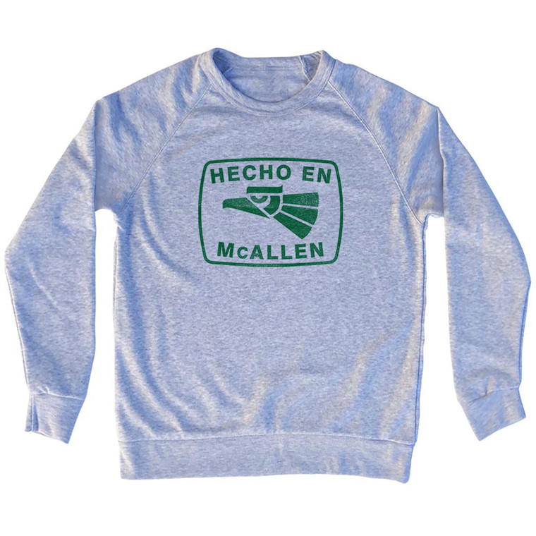 Hecho En McAllen Eagle Adult Tri-Blend Sweatshirt - Grey Heather