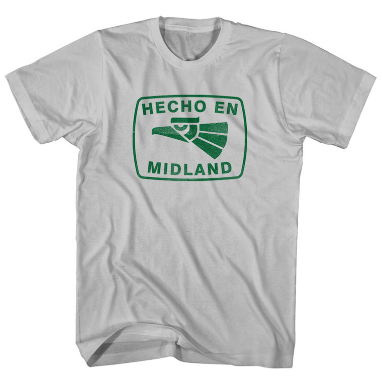 Hecho En Midland Eagle Adult Cotton T-shirt - Cool Grey