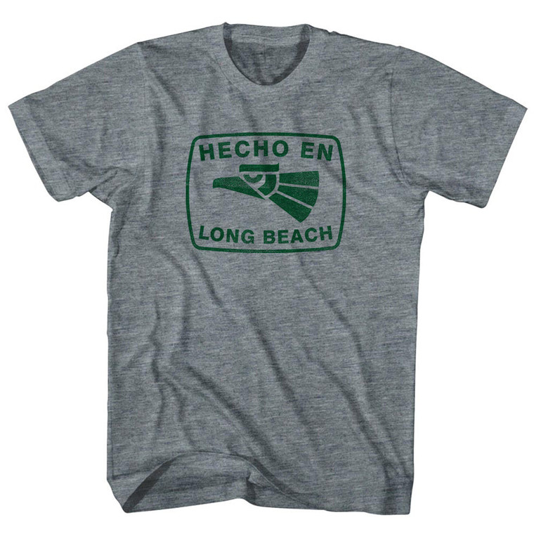 Hecho En Long Beach Eagle Youth Tri-Blend T-shirt - Athletic Grey