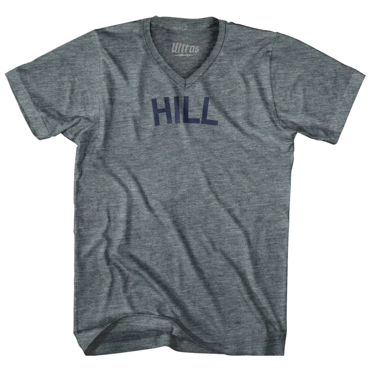 HILL Tri-Blend V-neck Womens Junior Cut T-shirt - Athletic Grey