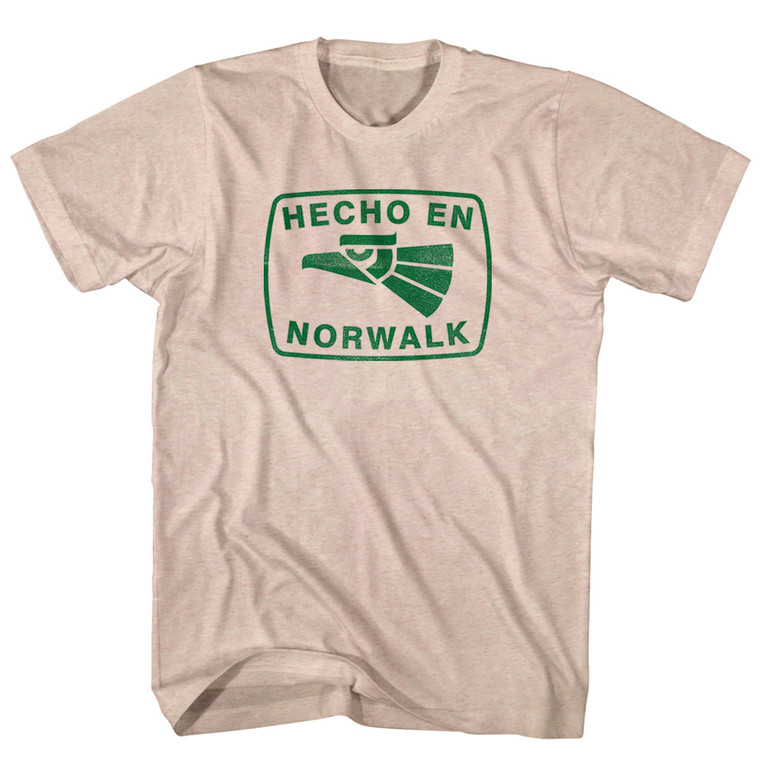 Hecho En Norwalk Eagle Adult Tri-Blend T-shirt - Sand