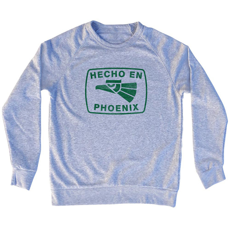 Hecho En Phoenix Eagle Adult Tri-Blend Sweatshirt - Grey Heather