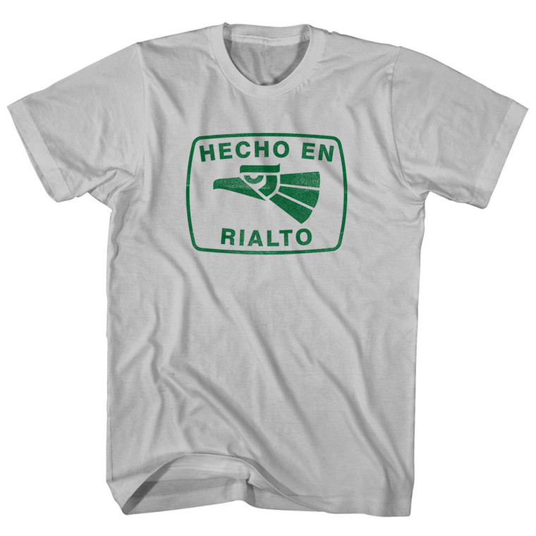 Hecho En Rialto Eagle Adult Cotton T-shirt - Cool Grey