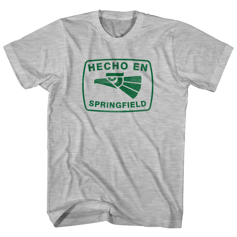 Hecho En Springfield Eagle Adult Cotton T-shirt - Grey Heather