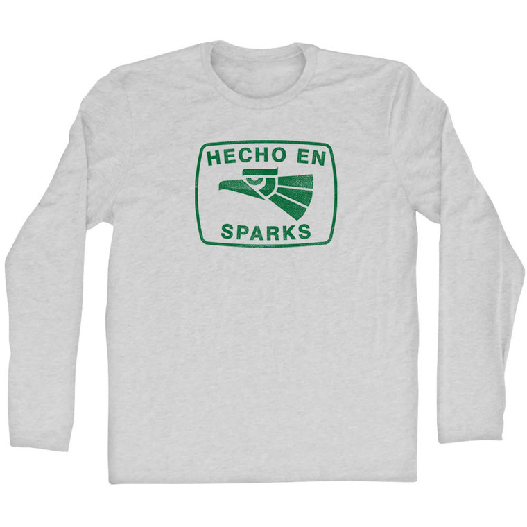 Hecho En Sparks Eagle Adult Cotton Long Sleeve T-shirt - Grey Heather