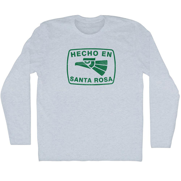Hecho En Santa Rosa Eagle Adult Tri-Blend Long Sleeve T-shirt - Athletic White