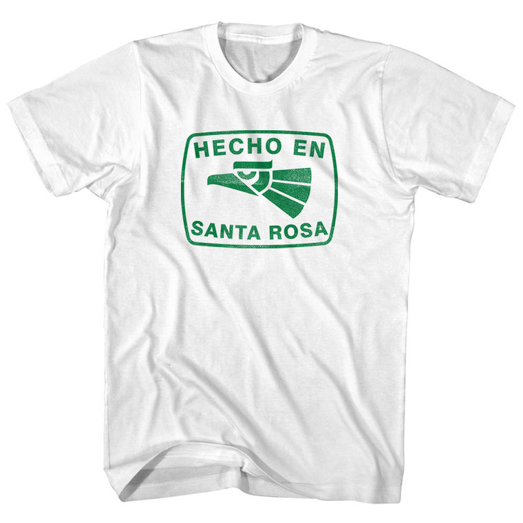 Hecho En Santa Rosa Eagle Adult Cotton T-shirt - White