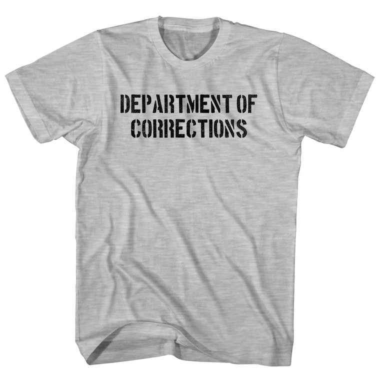 Department of Corrections Stencil Black Art  Adult Cotton T-shirt - Grey Heather