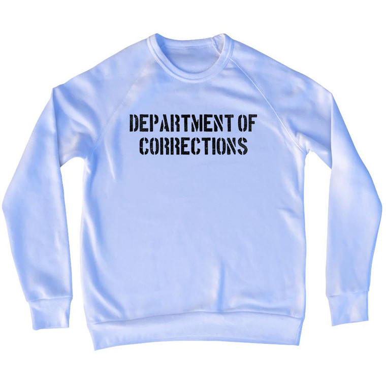 Department of Corrections Stencil Black Art  Adult  Tri-Blend Sweatshirt - White