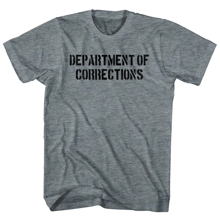 Department of Corrections Stencil Black Art Youth  Tri-Blend T-shirt - Athletic Grey
