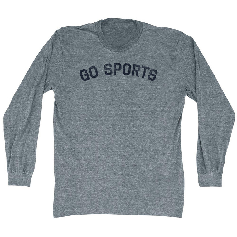 Go Sports Adult Tri-Blend Long Sleeve T-shirt - Athletic Grey