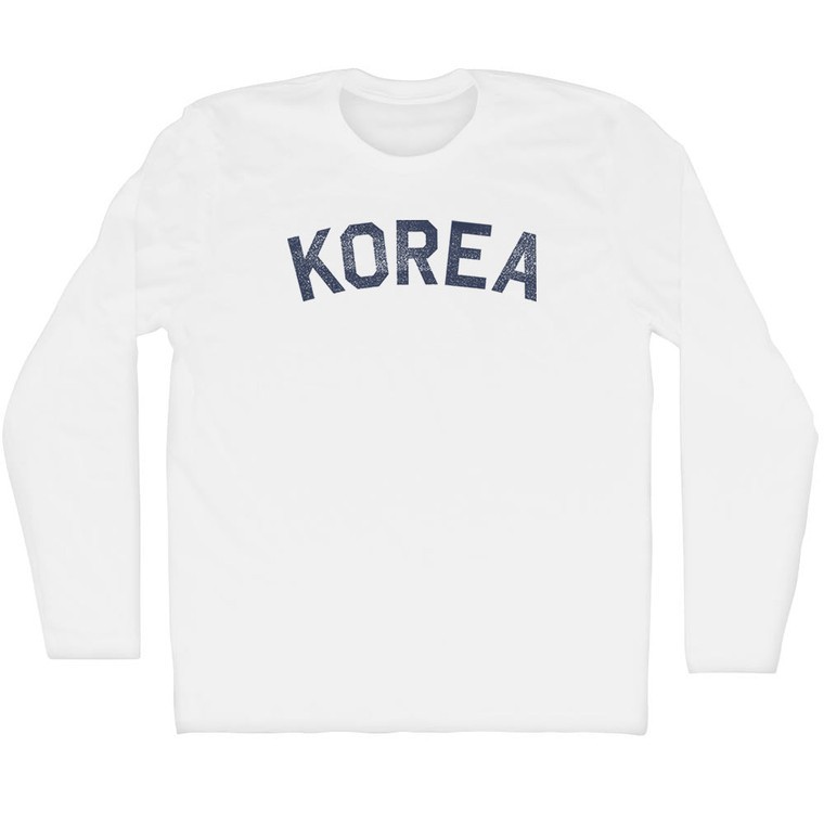 Korea Adult Cotton Long Sleeve T-shirt - White