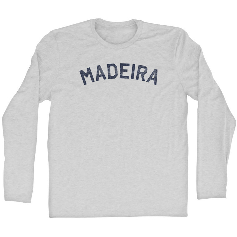 Madeira Adult Cotton Long Sleeve T-shirt - Grey Heather