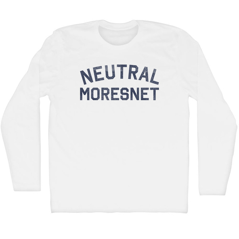 Neutral Moresnet Adult Cotton Long Sleeve T-shirt - White
