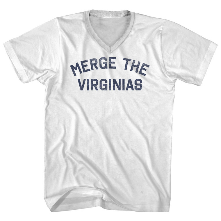 Merge The Virginias Adult Cotton V-neck T-shirt - White