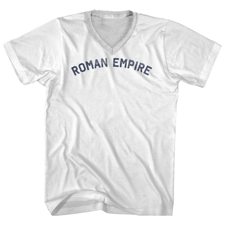 Roman Empire Adult Cotton V-neck T-shirt - White