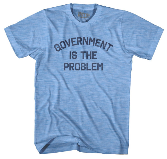 Adult Medium - Government Is The Problem Adult Tri-Blend T-Shirt - Athletic Blue - Final sale Z2