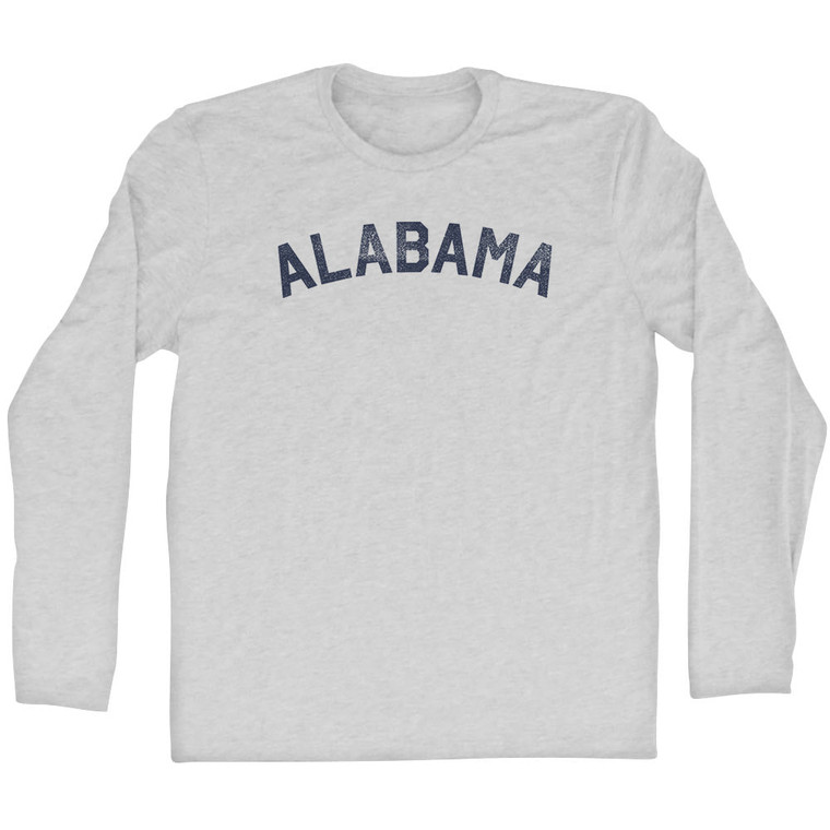 Alabama Adult Cotton Long Sleeve T-shirt - Grey Heather