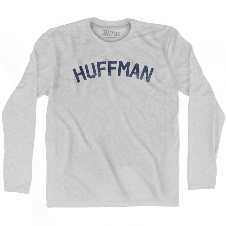 HUFFMAN Adult Cotton Long Sleeve T-shirt - Grey Heather