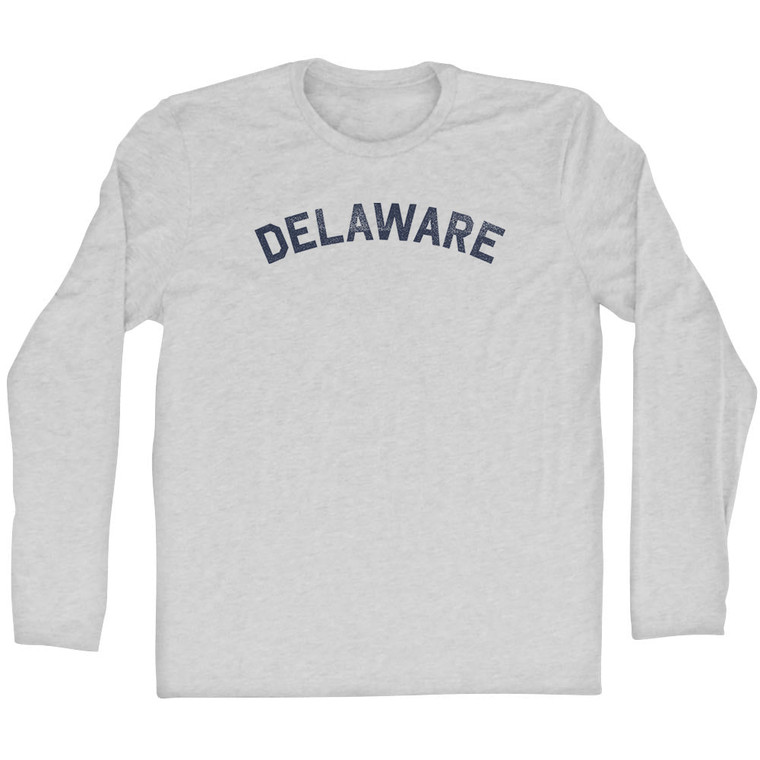 Delaware Adult Cotton Long Sleeve T-shirt - Grey Heather