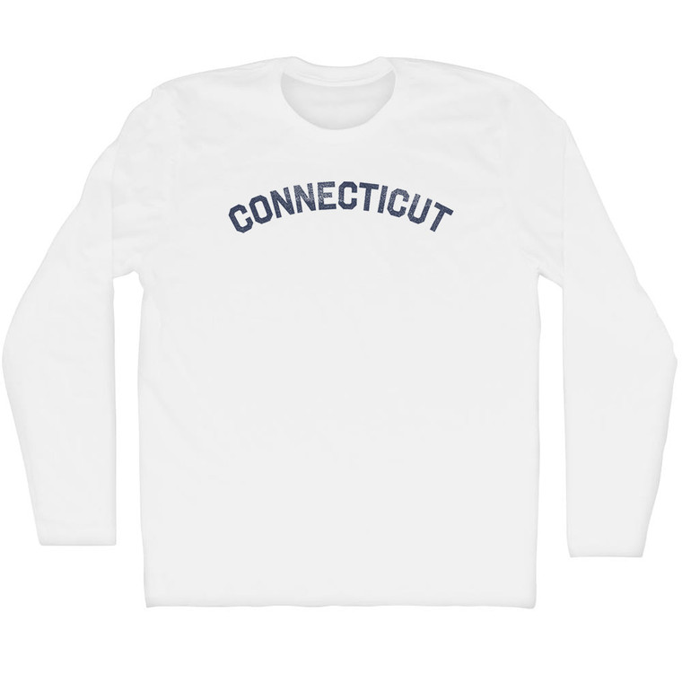 Connecticut Adult Cotton Long Sleeve T-shirt - White