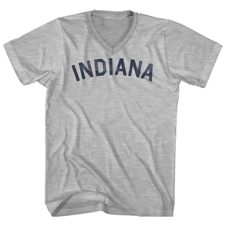 Indiana Adult Cotton V-neck T-shirt - Grey Heather