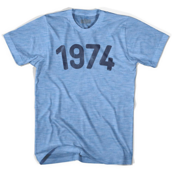 Adult Medium - 1974 Year Celebration Adult Tri-Blend T-shirt - Athletic Blue - Final sale Z9