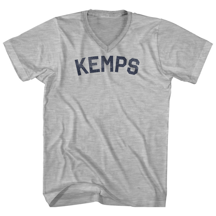 Kemps Adult Cotton V-neck T-shirt - Grey Heather