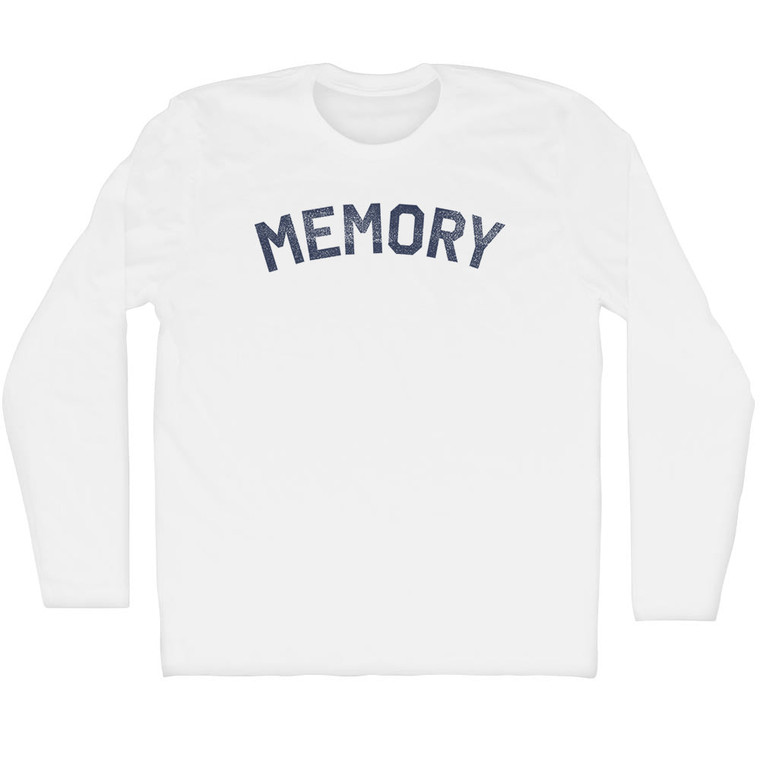 Memory Adult Cotton Long Sleeve T-shirt - White
