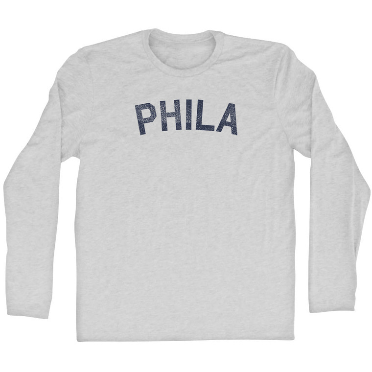 Phila Adult Cotton Long Sleeve T-shirt - Grey Heather