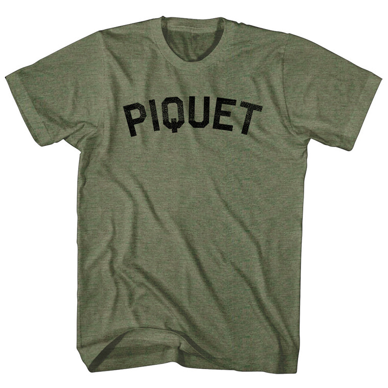 Piquet Adult Tri-Blend T-shirt - Military Green