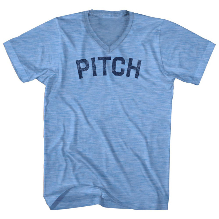 Pitch Adult Tri-Blend V-neck T-shirt - Athletic Blue