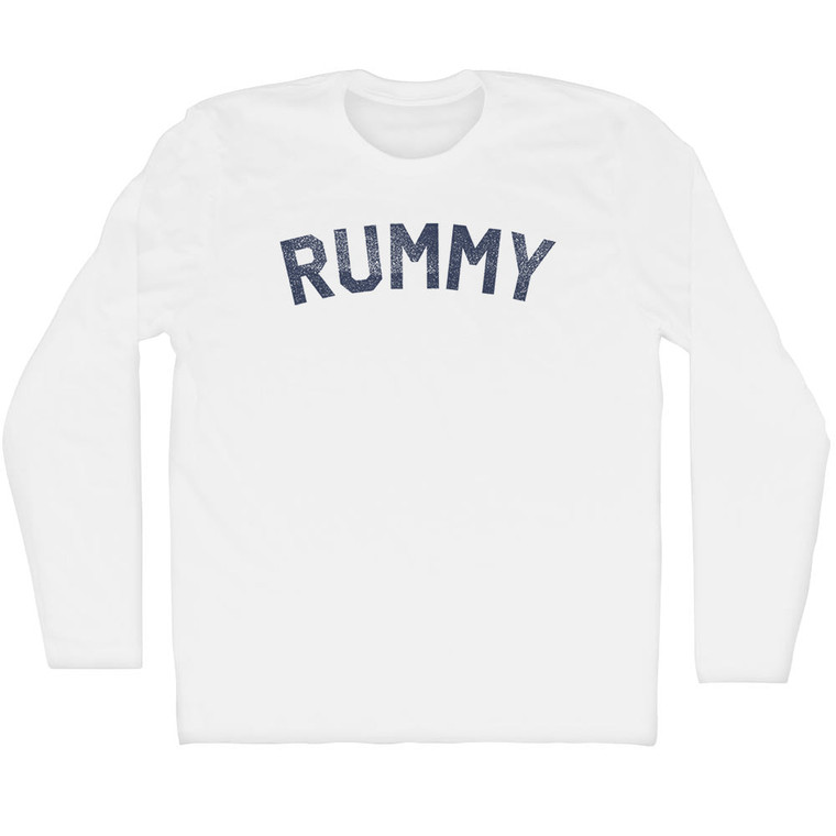 Rummy Adult Cotton Long Sleeve T-shirt - White
