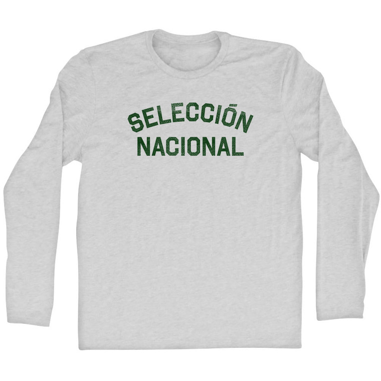 Seleccion Nacional Hunter Green Test Adult Cotton Long Sleeve T-shirt - Grey Heather
