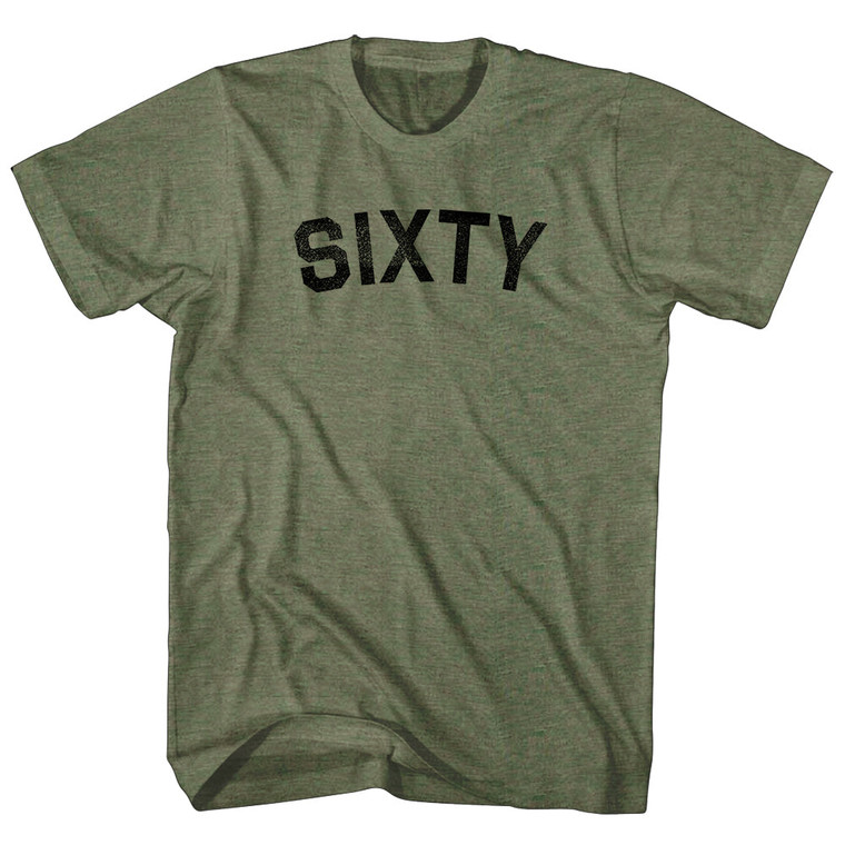Sixty Adult Tri-Blend T-shirt - Military Green