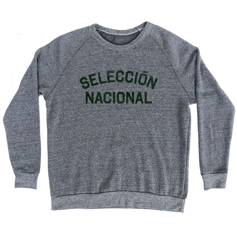 Seleccion Nacional Hunter Green Test Adult Tri-Blend Sweatshirt - Athletic Grey