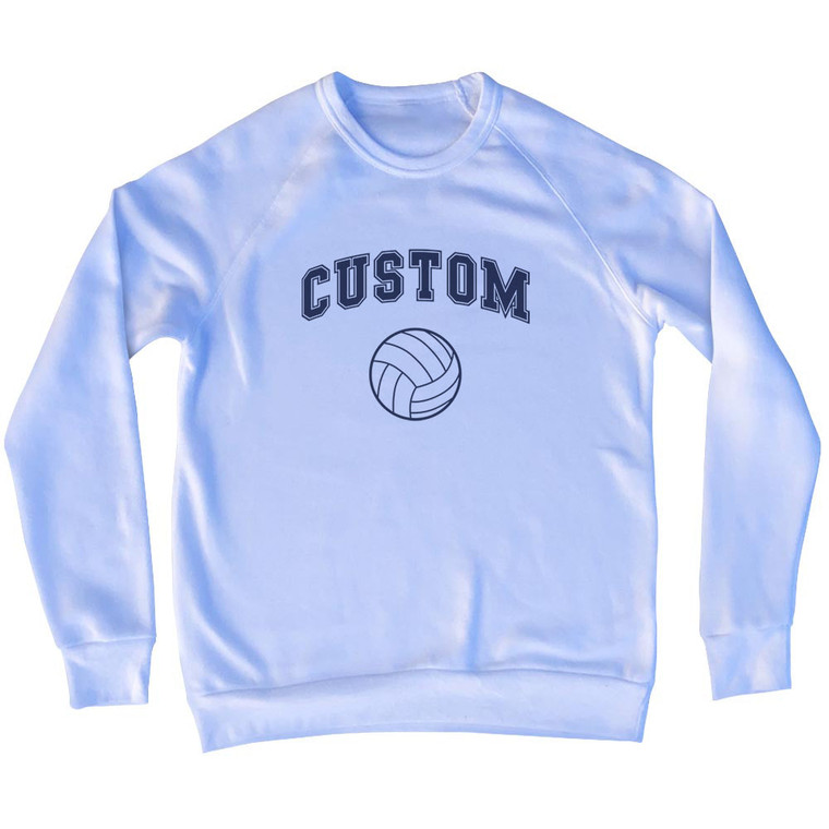 Custom Volleyball Adult Tri-Blend Sweatshirt - White