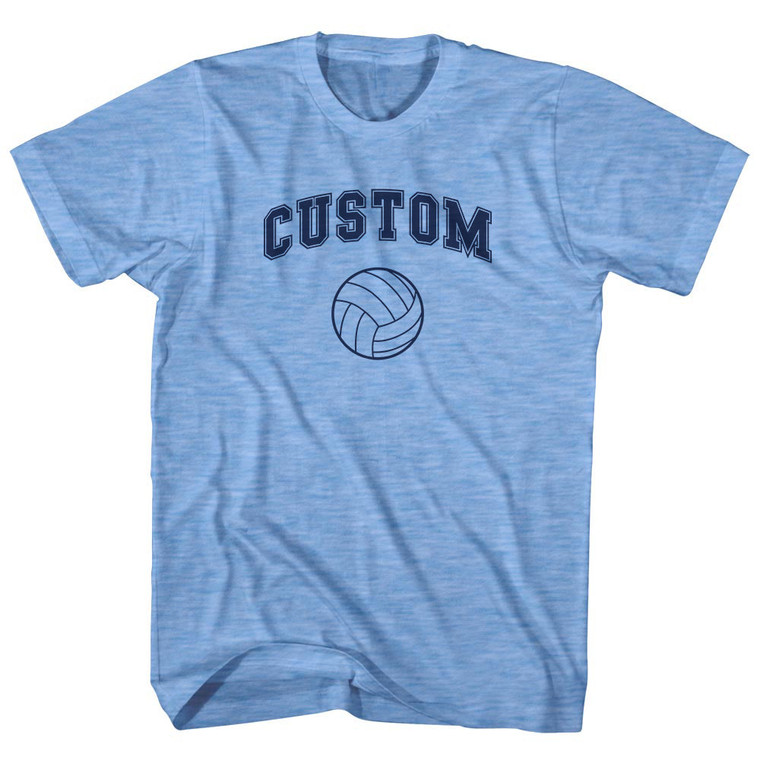 Custom Volleyball Adult Tri-Blend T-shirt - Athletic Blue