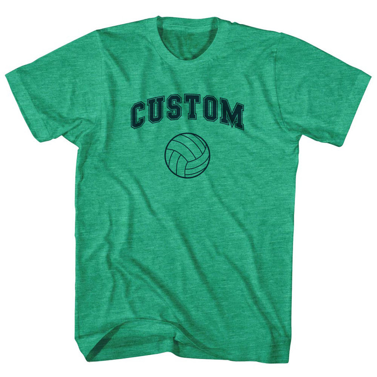 Custom Volleyball Adult Tri-Blend T-shirt - Athletic Green