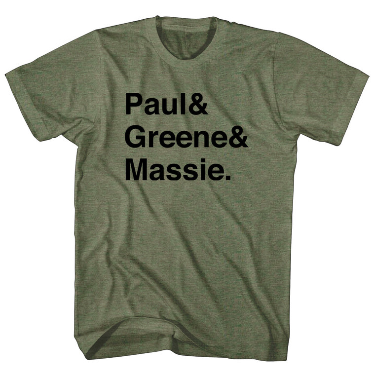 Legends Paul, Greene and Massie Adult Tri-Blend T-shirt - Military Green