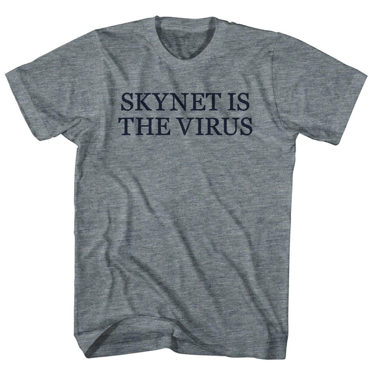 Skynet Is The Virus Rage Font Womens Tri-Blend Junior Cut T-Shirt - Athletic Grey