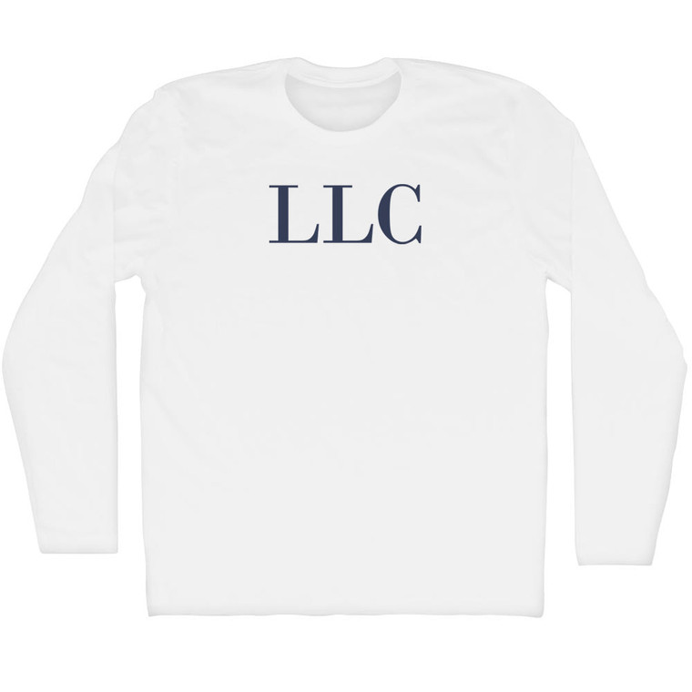 LLC Adult Cotton Long Sleeve T-shirt - White