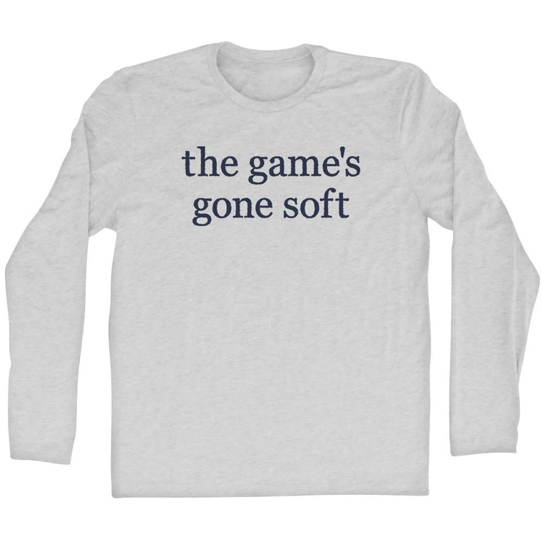 The Game's Gone Soft Rage Font Adult Cotton Long Sleeve T-shirt - Grey Heather