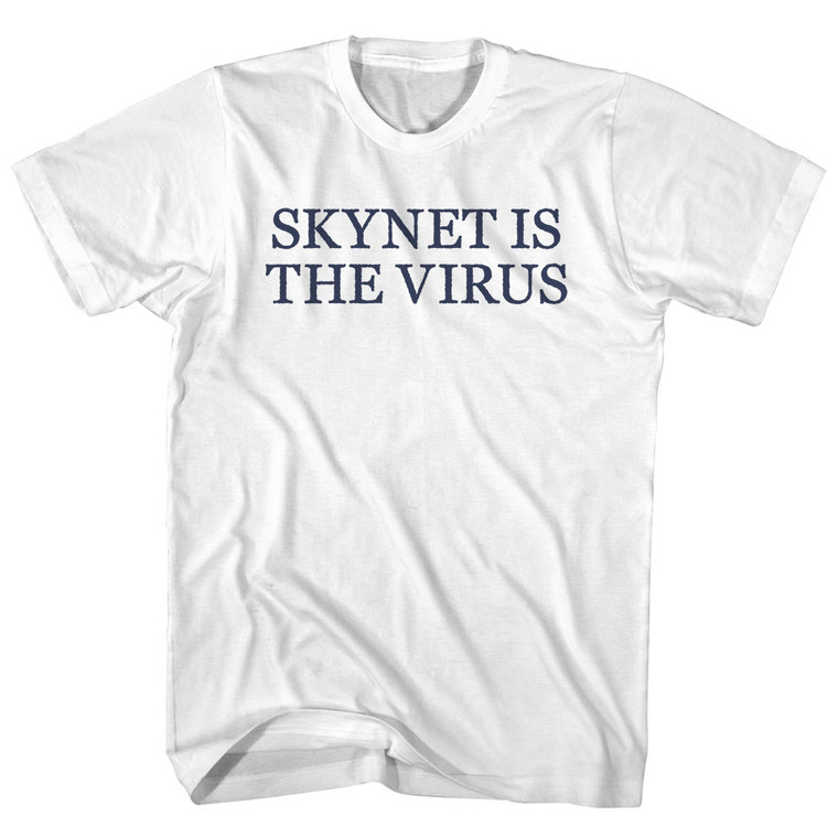 Skynet Is The Virus Rage Font Youth Cotton T-shirt - White