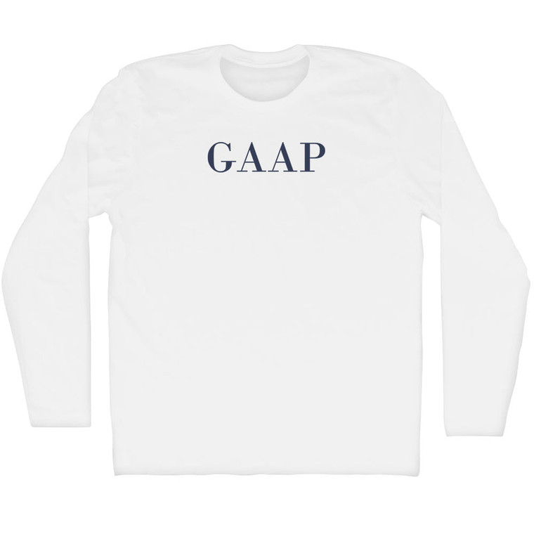GAAP Adult Cotton Long Sleeve T-shirt - White