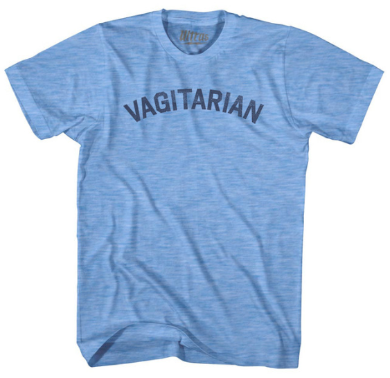 Adult Large - Vagitarian Adult Tri-Blend T-shirt - Athletic Blue - Final sale Z7