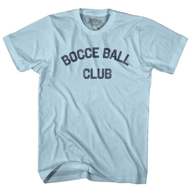 Bocce Ball Club Adult Cotton T-shirt Light Blue