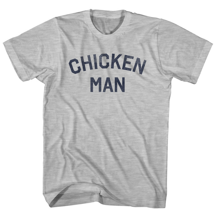 Chicken Man Womens Cotton Junior Cut T-Shirt - Grey Heather